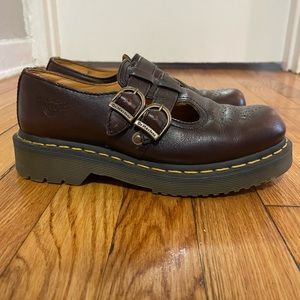 Dr. Martens 8065 Oxblood Mary Jane Leather Shoes
